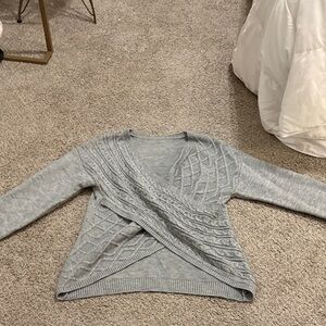 Gray Cable Knit Women's Sweater